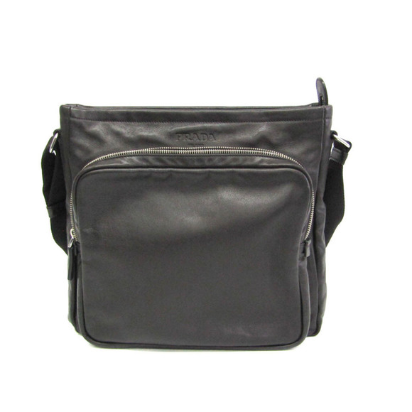 PRADA Black Leather Shoulder Bag